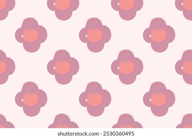 Naives Blumenmuster im Stil der 70er Jahre mit groovigen Gänseblümchen in natürlichen Tönen. Retro-Design. Zeitgenössischer minimalistischer trendiger Hintergrund für Kinder. Skandinavischer Baumschulabdruck.