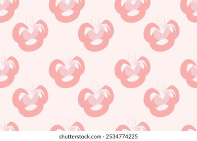 Naive floral pattern in the style of the 70s with groovy daisy flowers of natural tones. Retro design. Contemporary minimalistic trendy background for kids. Scandinavian nursery print.