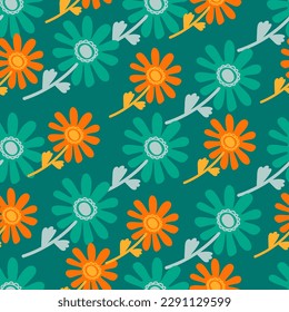 Patrón naíf sin costuras. El fondo floral y agradable. Diseño estilizado para tela, impresión textil, envoltura, cubierta. Ilustración del vector