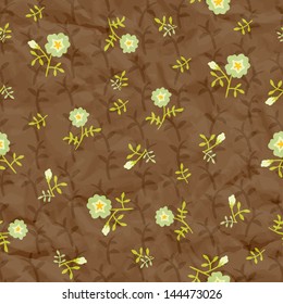 Naive flowers, seamless background, vector illustration, eps 10