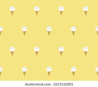 Naive ice cream cone seamless pattern design. Vector illustration.