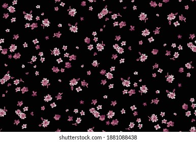 Naive pretty seamless country floral printed textile design