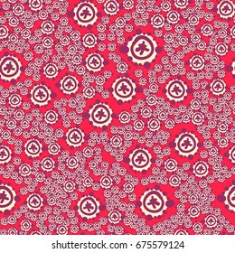 Naive romantic seamless primitive flower ditsy pattern with wild flowers, summer time, nature in bloom, colorful floral background all-over print