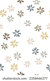 Patrón floral sin fisuras. Moderno diseño de fondo estilo boho de moda y minimalista con flores de porosidad pastel de colores sobre un fondo blanco. Impresión escandinava para papel de fondo de escritorio textil.