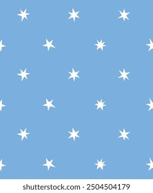Diseño de patrón transparente de estrellas ingenuas. Ilustración vectorial. 
