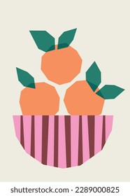 Naive still life poster graphic design. Vector illustration.