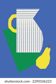 Naive still life poster graphic design. Vector illustration.
