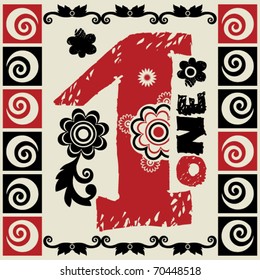 naive vector numerals, doodle number one