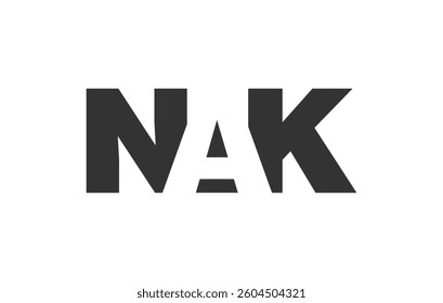 NAK logo design. Initial letter N A K bold font style for tech startups, consulting, corporate branding. Creative company name, headlines typography identity, trendy logotype. Vector illustration.
