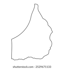 Mapa distrital de Nakapiripirit, divisão administrativa de Uganda. Ilustração vetorial.