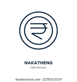nakatheng icon from india and holi collection. Thin linear nakatheng, arch, india outline icon isolated on white background. Line vector nakatheng sign, symbol for web and mobile