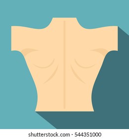 Naked human back icon. Flat illustration of naked human back vector icon for web