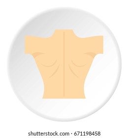 Naked human back icon in flat circle isolated vector illustration for web