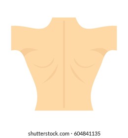 Naked human back icon isolated on white background vector illustration
