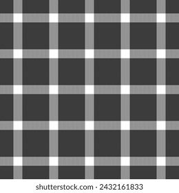 Nacktes Muster Tartan Check, Mesh Textur Vektor nahtlos. Infinity Plaid Hintergrundgewebe Textil in Grau und Weiß Farbe.