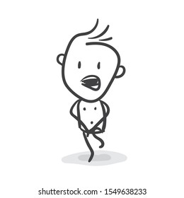 Naked Stickman Is Shocked Vector