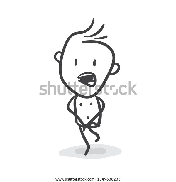 Naked Stickman Shocked Vector Stock Vektorgrafik Lizenzfrei Shutterstock