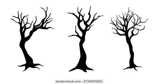nackter Baum Silhouette Design leafless Pflanze Illustration
