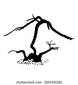 Naked Tree Silhouette Hand Drawn Isolated Stock Vector Royalty Free Shutterstock