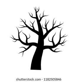 naked tree vector illustration, Nature and garden, black tree shape and Icon, winter symbol