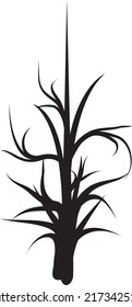 Naked trees silhouettes set. Hand drawn isolated illustrations 85.eps
