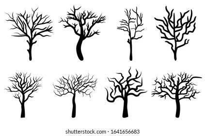 Silhouettes Naked Trees On White Background Stock Vector Royalty Free My XXX Hot Girl