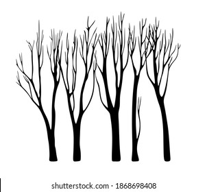 Twigs Tree Dry Isolated Vector Black Stock Vector (Royalty Free) 740712070