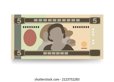 Nakfa Vector Illustration. Eritrea money set bundle banknotes. Paper money 5 NFK. Flat style. Isolated on white background. Simple minimal design.