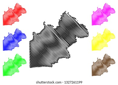 Nakhon Nayok Province (Kingdom of Thailand, Siam, Provinces of Thailand) map vector illustration, scribble sketch Nakhon Nayok map