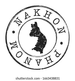 Nakhon Phanom, Thailand Karte Postmark. Ein Silhouette-Postausweis. Vektorillustration-Symbol Stempel-Runde. Vintage Postage Designs.