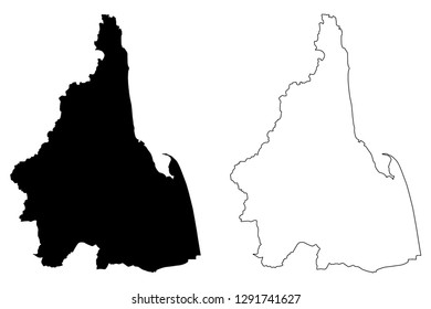 Nakhon Si Thammarat Province (Kingdom of Thailand, Siam, Provinces of Thailand) map vector illustration, scribble sketch Nakhon Si Thammarat map