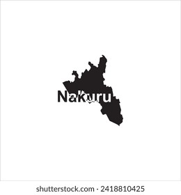 Nakuru Kenya map and black lettering design on white background