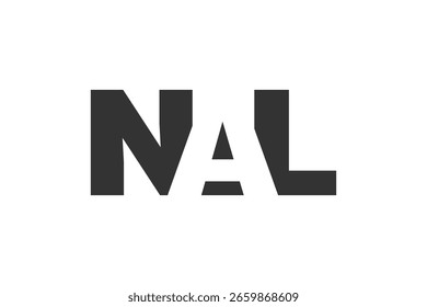 NAL logo design. Initial letter N A L bold font style for tech startups, consulting, corporate branding. Creative company name, headlines typography identity, trendy logotype. Vector illustration.