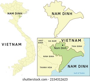 Nam Dinh Province Location On Map Stock Vector (Royalty Free ...