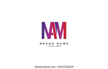 NAM, NMA, ANM, AMN, MAN, MNA, Abstraktes Anfangsbuchstabenalphabet Logo-Design