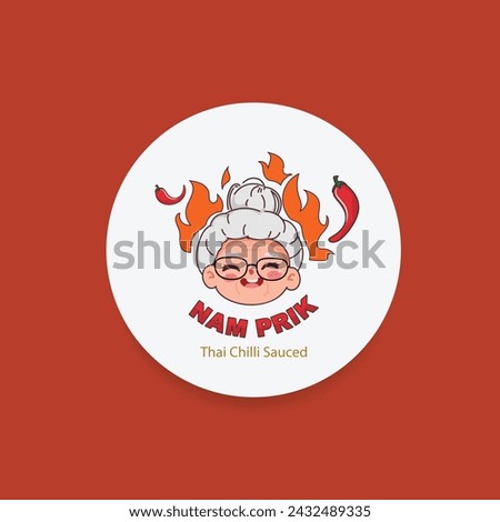 Nam Prik Thai Chili Paste Sauce Label Sticker and Banner Sticker . Logo vector design.