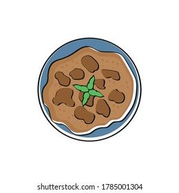Nam tok logo. vector illustration of a soup or meat lettuce originated from Southeast Asia.