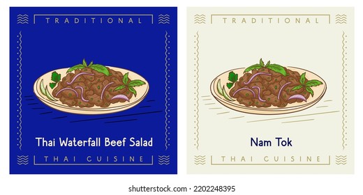 Nam Tok - Thai Waterfall Beef Salatgericht