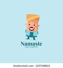 Namaste aapka swagath hai vector logo diseño.