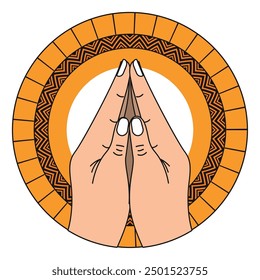namaste gesture of hands isolated