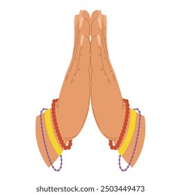 namaste gesture of hands isolated