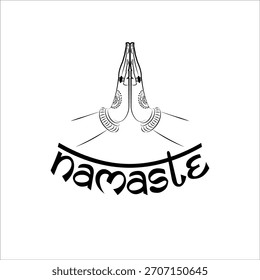 Namaste gesture vector hand drawn