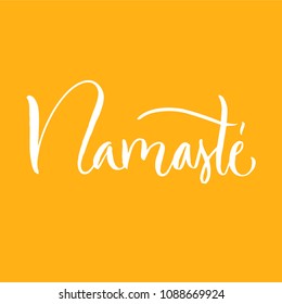 Namaste greeting, hello card, namaste vector name, brush lettering, modern calligraphy