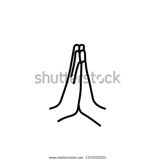 Namaste Hands Icon Stock Vector (Royalty Free) 1353020201 | Shutterstock