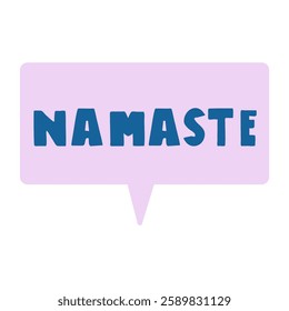 Namaste. Hello in hindi. Vector illustration. Hand drawn lettering design on white background.