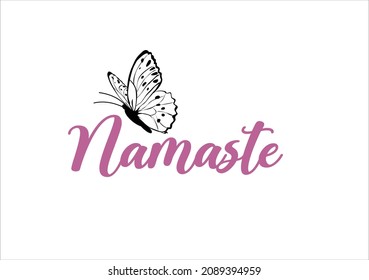 namaste hello in indian butterflies and daisies positive quote flower design margarita 
mariposa
stationery,mug,t shirt,phone case fashion slogan  style spring summer sticker and etc Tawny Orange Mona