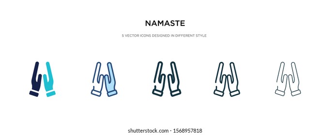 namaste icon in different style vector illustration. two colored and black namaste vector icons designed in filled, outline, line and stroke style can be used for web, mobile, ui