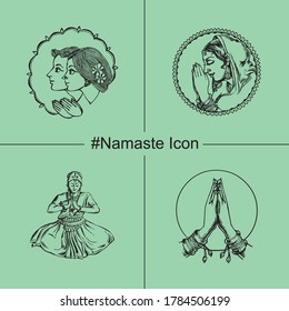 namaste icon illustration - vector