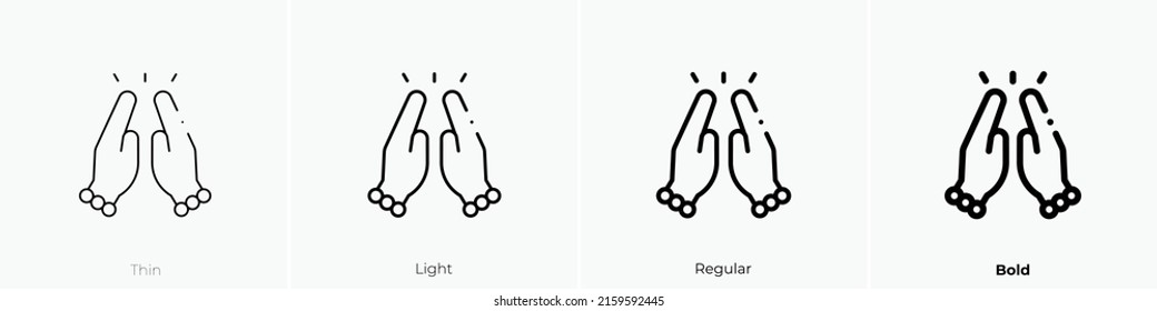 namaste icon. Linear style sign isolated on white background. Vector illustration.