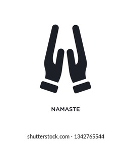 namaste isolated icon. simple element illustration from india and holi concept icons. namaste editable logo sign symbol design on white background. can be use for web and mobile